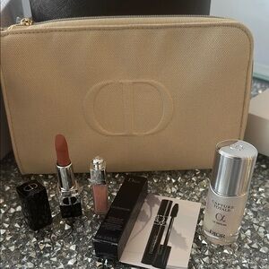 Dior Makeup Set with Beige Pouch